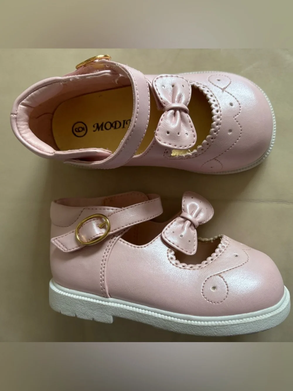 Modit Pink Mary Jane Bow Pink Toddler Shoes Size 6